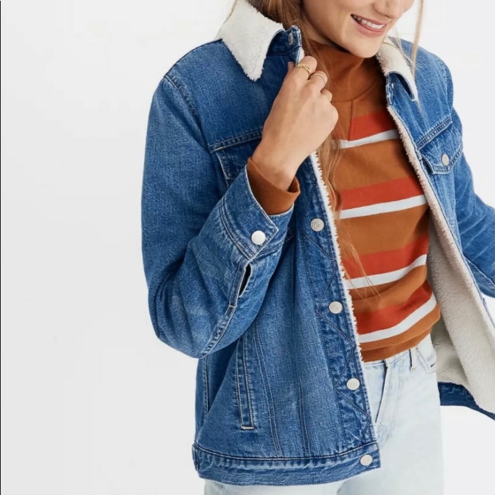 Madewell Denim Sherpa Jacket